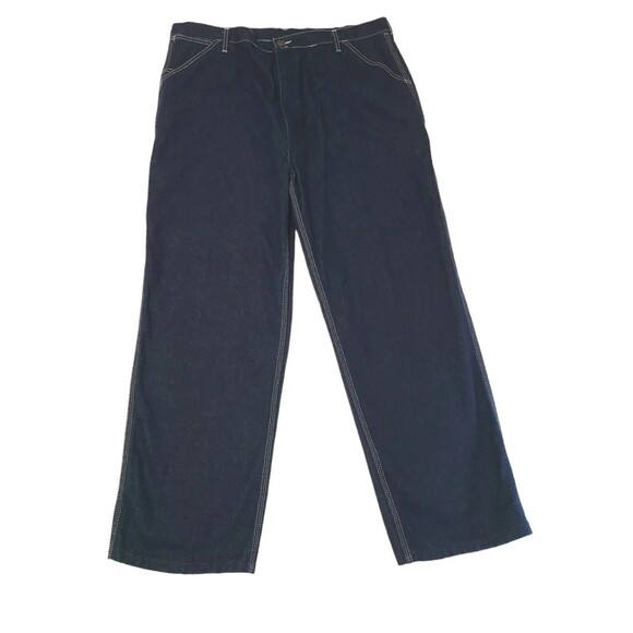 Sears Roebucks Carpenter Blue Jeans Men's 42X30 Dark Wash Denim Pocket Work - Picture 1 of 10